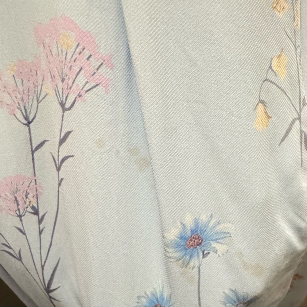 Self-Portrait Floral Watercolour Crepe Midi Dress | Size: 6 | Color: Powder Blue - Picture 13 of 13